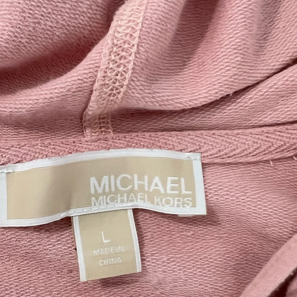 MICHAEL KORS pale pink drawstring hoodie size L
